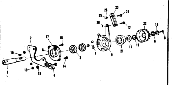 Part Location Diagram of 35218A Tecumseh Shaft, P.T.O.