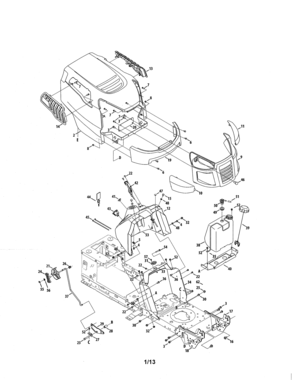 Bumper/hood Diagram and Parts List for 247288853  Craftsman Lawn Tractor