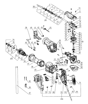 Main Asy Diagram and Parts List for 3201820  Craftsman Reciprocating Saw