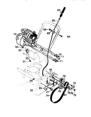 Engine/drive Assembly Diagram and Parts List for 536886770  Craftsman Snow Blower