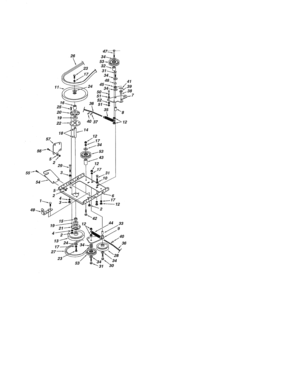 Clutch & Pulley Frame/pulleys Diagram and Parts List for 48625840  Craftsman Snow Blower