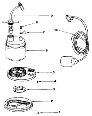 Replacement Parts Diagram and Parts List for 390304550  Craftsman Water Pump
