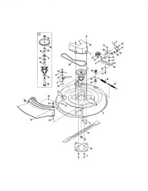 Spindle Pulley/deck Diagram and Parts List for 247290002  Craftsman Engine