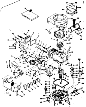 Basic Engine Diagram and Parts List for 143123071  Craftsman Engine