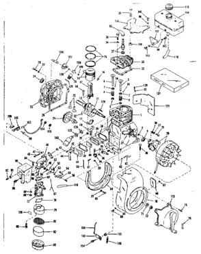 Basic Engine Diagram and Parts List for 143501021  Craftsman Engine