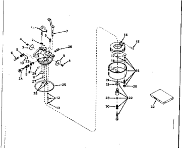 Carburetor No. 631067a Diagram and Parts List for 143566222  Craftsman Engine