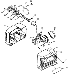 PUMP Diagram and Parts List for 919-72757 Type 0 Craftsman Compressor