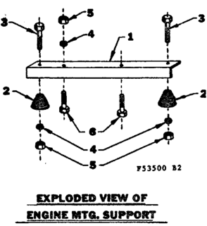 Engine Mounting Support Diagram and Parts List for 58053500  Craftsman Engine
