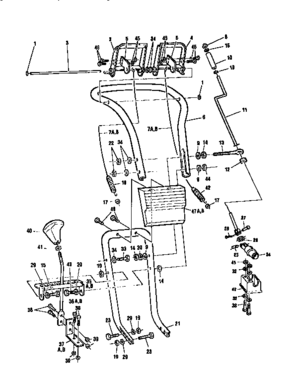 Upper Handle Assembly Diagram and Parts List for 88427  Craftsman Snow Blower