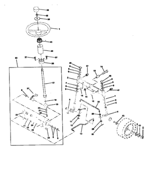 Steering Assembly Diagram and Parts List for 917252510  Craftsman Lawn Tractor