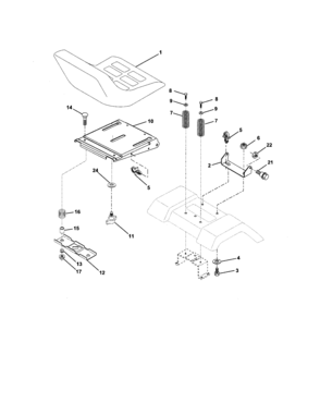 Seat Assembly Diagram and Parts List for 917275751  Craftsman Lawn Tractor