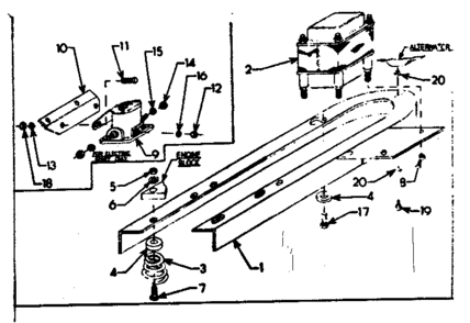 Mounting Base Diagram and Parts List for 580321820  Craftsman Engine