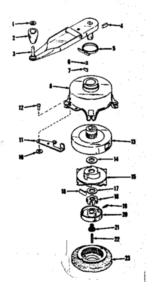Ratchet Self Starter No. 30067 Diagram and Parts List for 143101021  Craftsman Engine