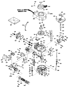 Replacement Parts Diagram and Parts List for 143424122  Craftsman Engine