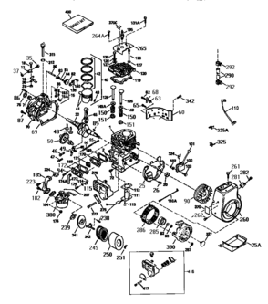 Replacement Parts Diagram and Parts List for 143958005  Craftsman Engine