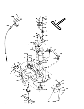 Mower Diagram and Parts List for 917278041  Craftsman Lawn Tractor