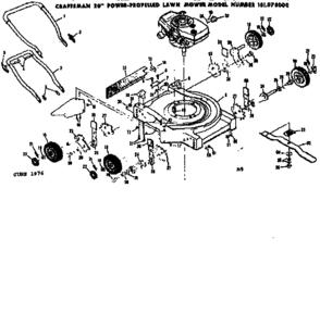 Mower Deck Diagram and Parts List for 131973000  Craftsman Lawn Mower