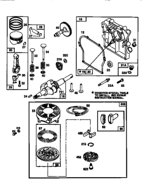 Engine 133402-0555-a1(71,500) Diagram and Parts List for 500133402-0555-A1  Craftsman Engine