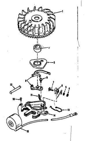 (tecumseh No. 5000) Magneto Diagram and Parts List for 143102220  Craftsman Engine