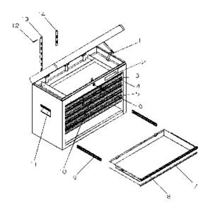 Chest Diagram and Parts List for 706656420  Craftsman Tool Stand & Cart