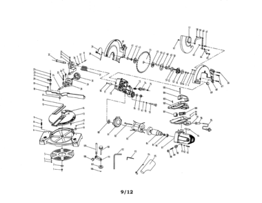 Miter Saw Diagram and Parts List for 12632565  Craftsman Miter Saw