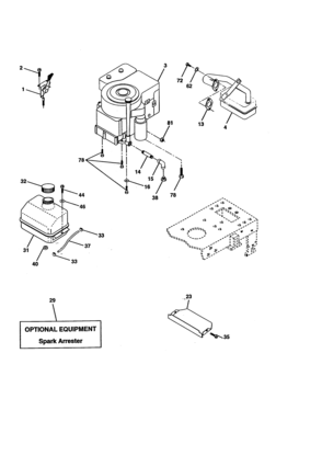 Engine Diagram and Parts List for 917270623  Craftsman Lawn Tractor