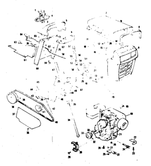 Drive Assembly And Grill Diagram and Parts List for 1318560  Craftsman Lawn Mower