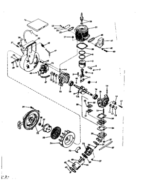 Crankcase Diagram and Parts List for 91760035  Craftsman Chainsaw