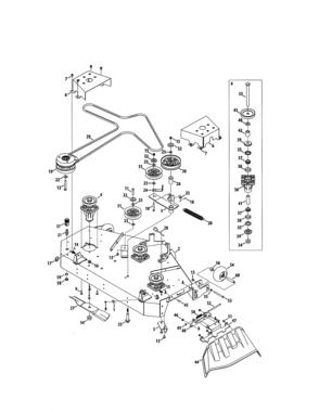 Deck/spindle Diagram and Parts List for 247270500  Craftsman Engine