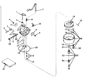 Part Location Diagram of 31868 Tecumseh Shaft & Lever, Choke