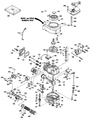 Replacement Parts Diagram and Parts List for 143404412  Craftsman Engine