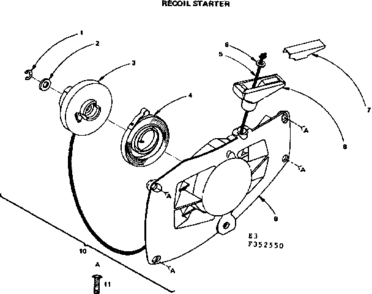 Part Location Diagram of 9636H Craftsman Starter handle