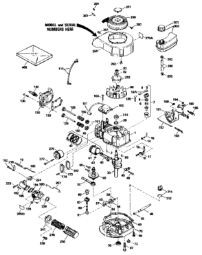 Replacement Parts Diagram and Parts List for 143434352  Craftsman Engine