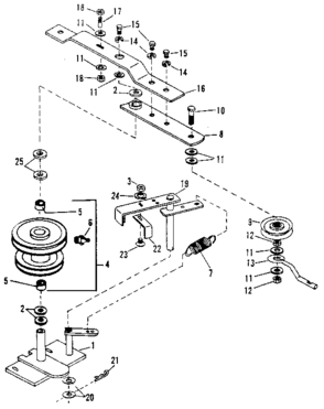 Pulley Assembly Diagram and Parts List for 84224064  Craftsman Snow Blower