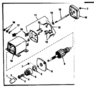 Starter Motor Diagram and Parts List for 143386172  Craftsman Engine