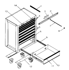 Chest Diagram and Parts List for 70621190  Craftsman Tool Stand & Cart