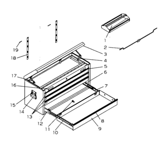 Tool Chest Diagram and Parts List for 706593861  Craftsman Tool Stand & Cart