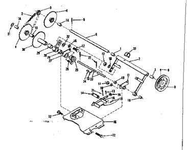 Drive Assembly Diagram and Parts List for 91781921  Craftsman Snow Blower