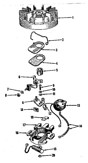 Magneto No. 27986 Diagram and Parts List for 14360327  Craftsman Engine