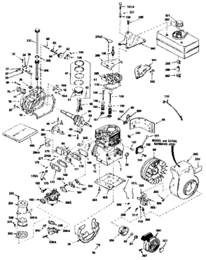 Engine Diagram and Parts List for 143836122  Craftsman Engine