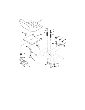 Seat Assembly Diagram and Parts List for 917271842  Craftsman Lawn Tractor