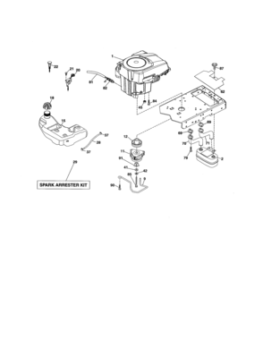 Engine Diagram and Parts List for 917280080  Craftsman Lawn Tractor