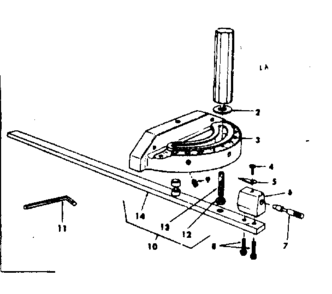 Miter Gauge Assembly Diagram and Parts List for 11329903  Craftsman Saw