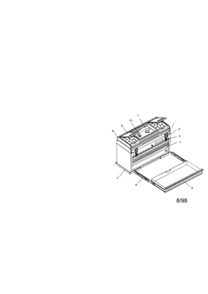 3 Drawer Portable Chest W/top Diagram and Parts List for 706655080  Craftsman Tool Stand & Cart
