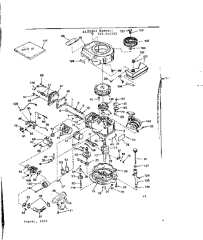 Replacement Parts Diagram and Parts List for 143244332  Craftsman Engine
