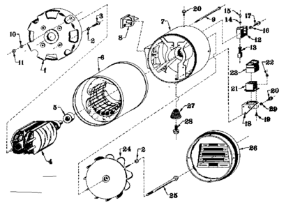 Generator Diagram and Parts List for 5803192-2  Craftsman Generator
