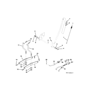 Lift Assembly Diagram and Parts List for 917272351  Craftsman Lawn Tractor
