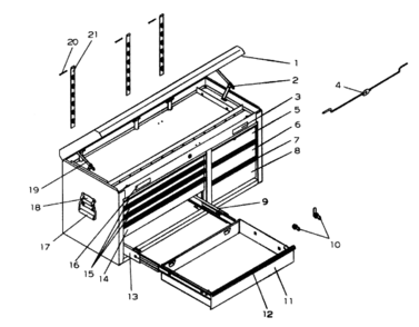 Tool Chest Diagram and Parts List for 706825050  Craftsman Tool Stand & Cart