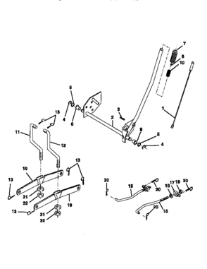 Lift Diagram and Parts List for 917256410  Craftsman Lawn Tractor