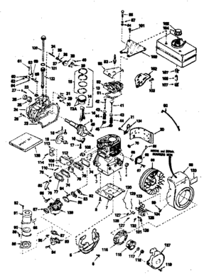 Basic Engine Diagram and Parts List for 143786162  Craftsman Engine